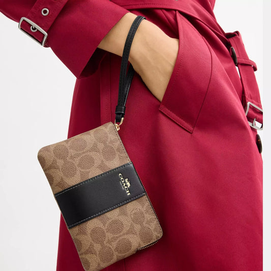 Munequera Tamaño Regular Monograma -Café con linea negra 2